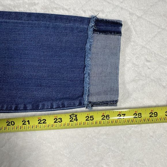 Kut From The Kloth Cropped Blue Denim Jeans Women's Sz 8 Distressed Stretch - Picture 8 of 9